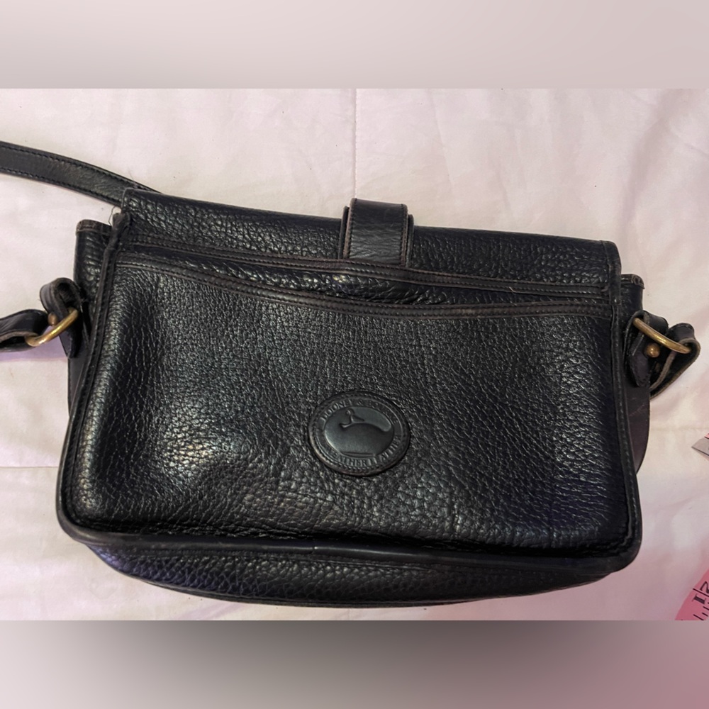 DOONEY & BOURKE Vintage Gianni Valanti Black Pebble Leather Crossbody/Saddle Bag - Picture 2 of 11